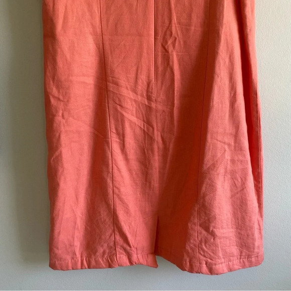 Chadwicks Linen Sleeveless Classy Classic Coral Dress Size 14 Petite - Picture 5 of 12
